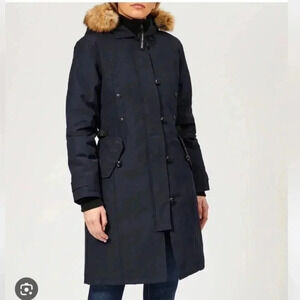 Canada goose black parka with real  fur trim hood kensington